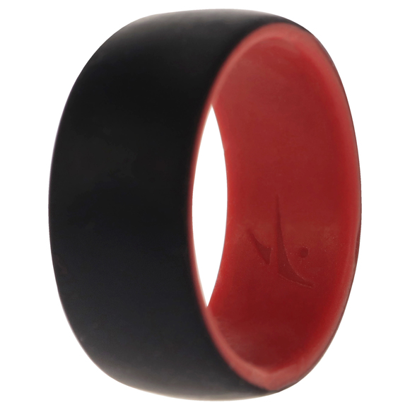 Silicone Wedding 2Layer Dome Ring - Red-Black by ROQ for Men - 8 mm Ring - Picture 2 of 2